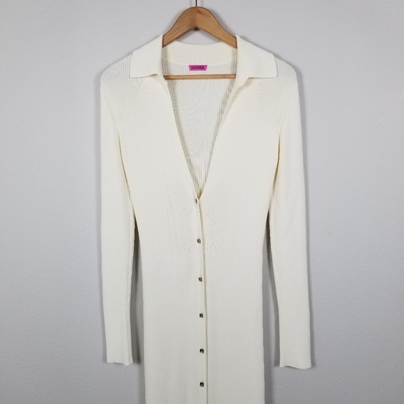 Gauge81 Rubi Luxury Minimalist Ribbed Knit Sweater Ivory Maxi Dress Size Medium - Picture 11 of 16